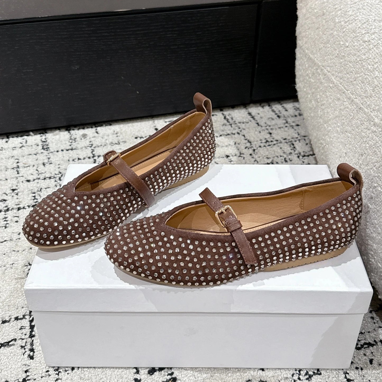 GUANSIYAO Mary Janes Genuine Leather Slingback Sandals