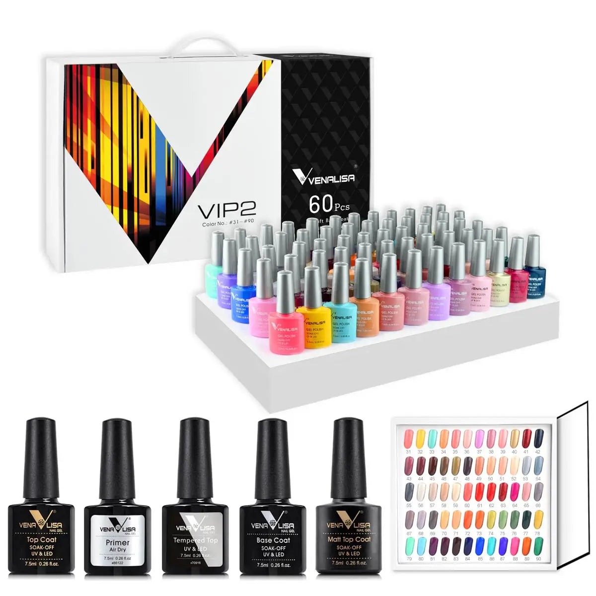 Venalisa VIP5 Kit Nail Gel Polish Hema Free Full Coverage 36 Color Gel Pigment Professional Nail Art Long Lasting Gel Varnish