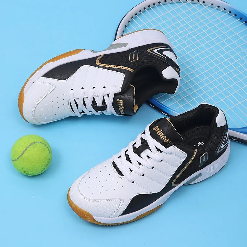 Professional Leather Anti-Slip Badminton and Tennis Shoes