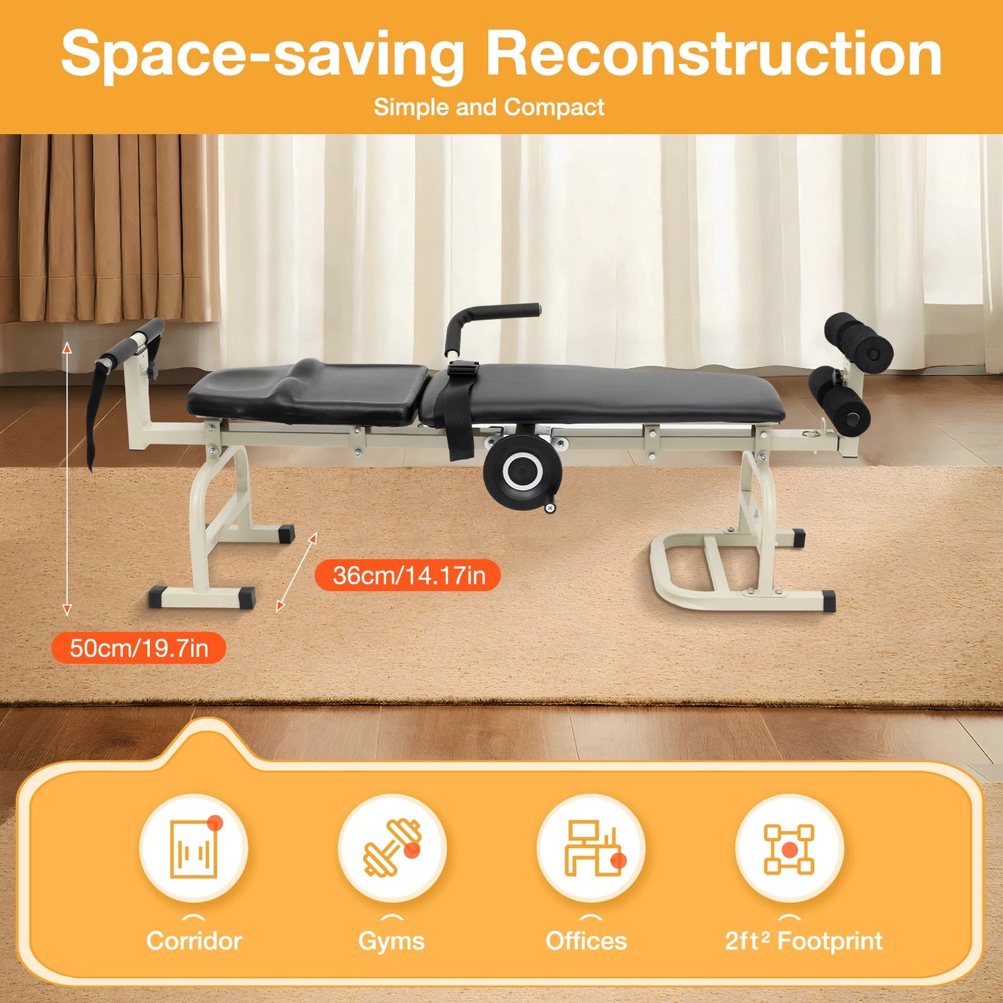 Multi Functional Portable Body Stretcher For Cervical And Lumbar Traction Bed Suitable For Heights Of 1.45-1.85 Meters