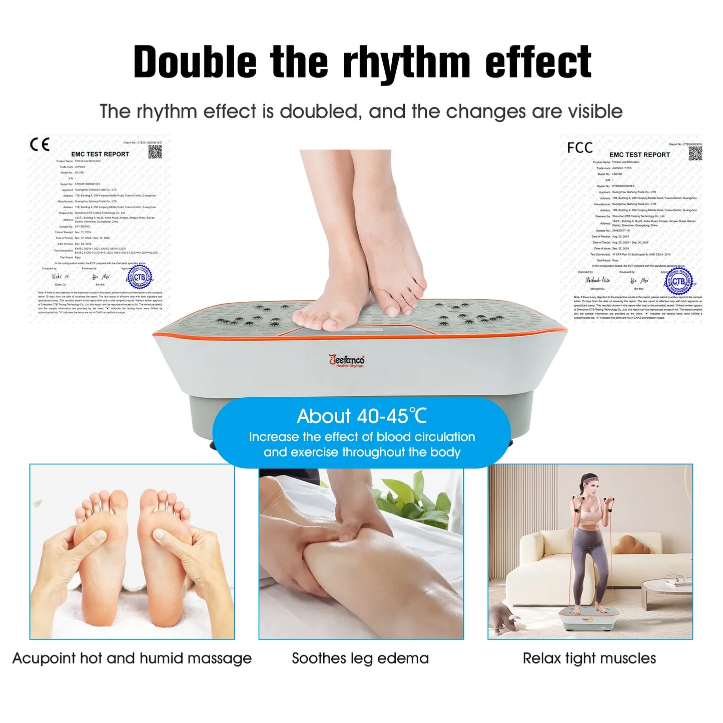 Jeefanco Vibration Plate For Home Fitness Magnetic Surface