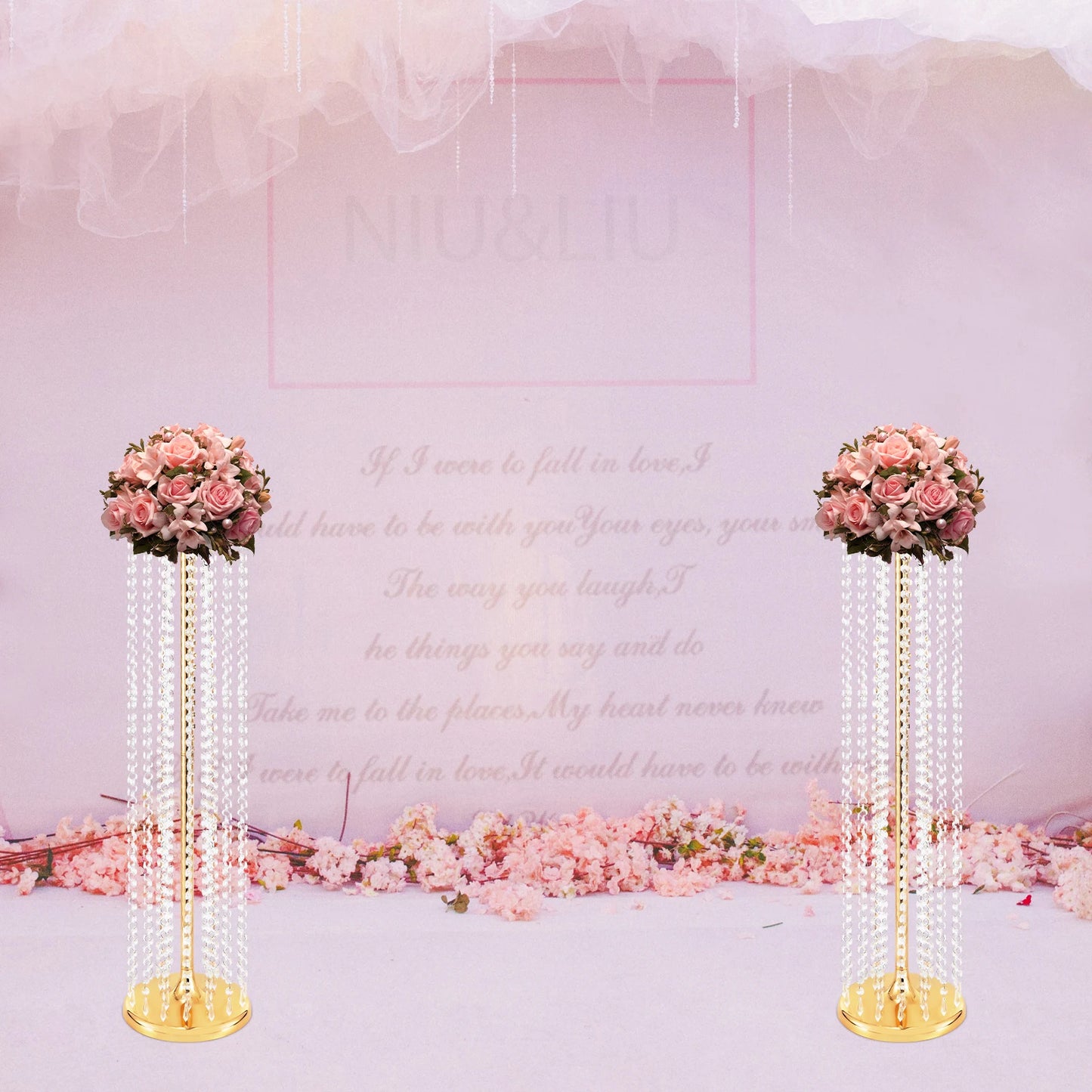 2Pcs 35.4Inch Tall Wedding Centerpieces Elegant Flower Vases