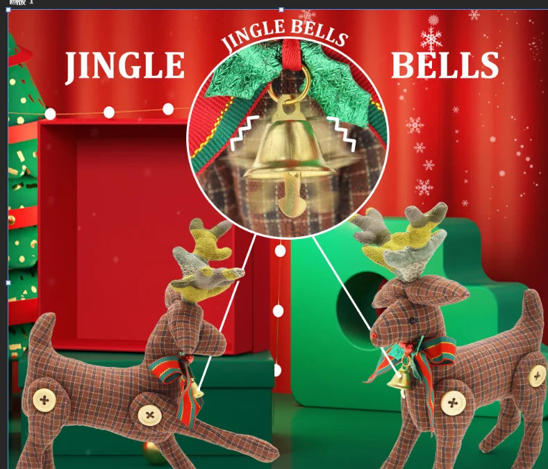 Posable Reindeer Christmas Decorations Set for Festive Decor