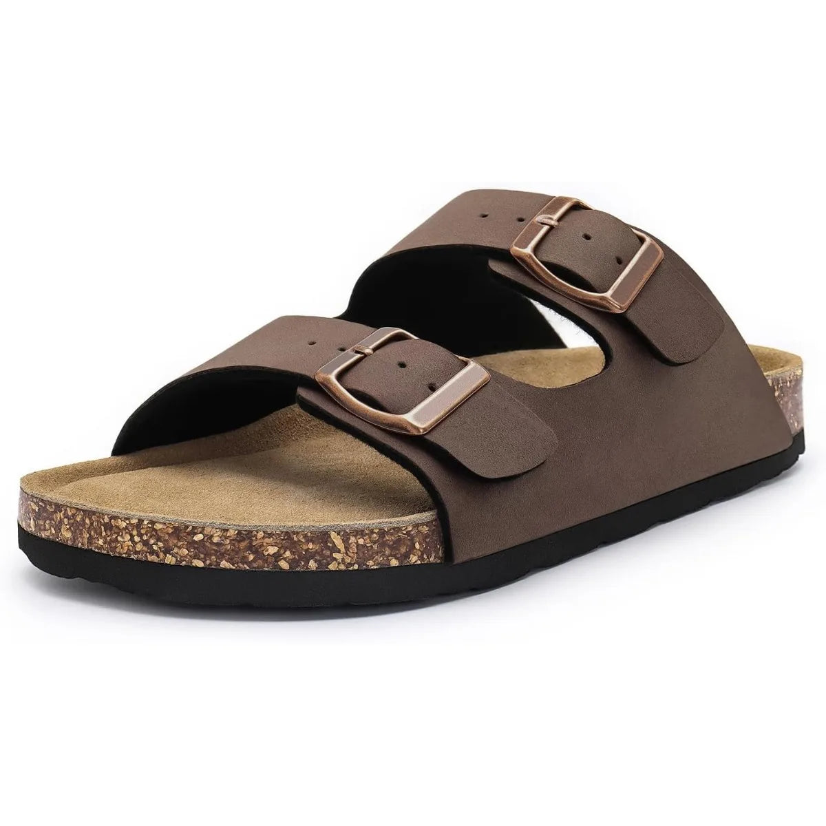 Women's Adjustable Cork Footbed Slide Sandals with Arch Support