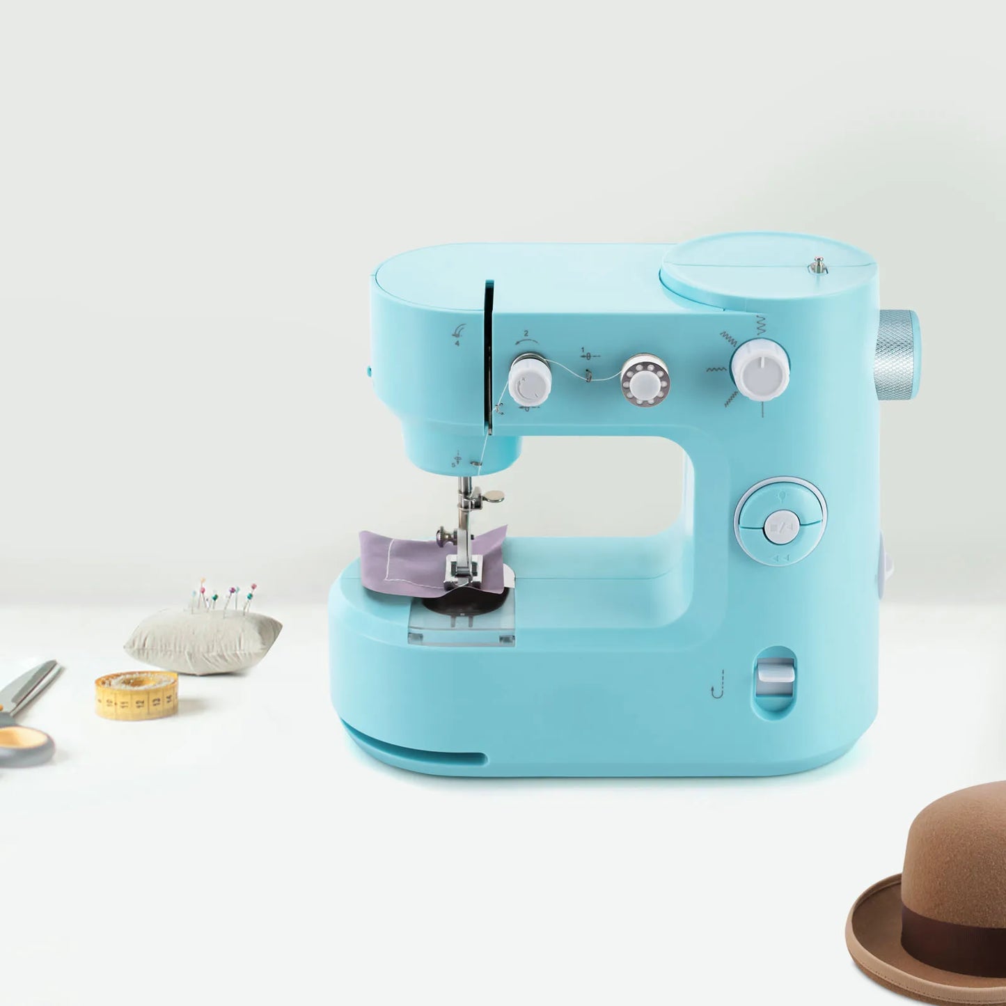 Portable Sewing Machine Electric Mini Stitch Mending Crafting LED Light 5 Stitch Application