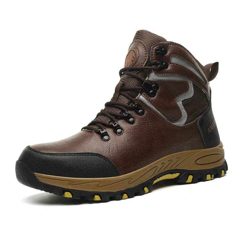 Widen Safety Boots Men Work Steel Toe Climbing Protective Shoes