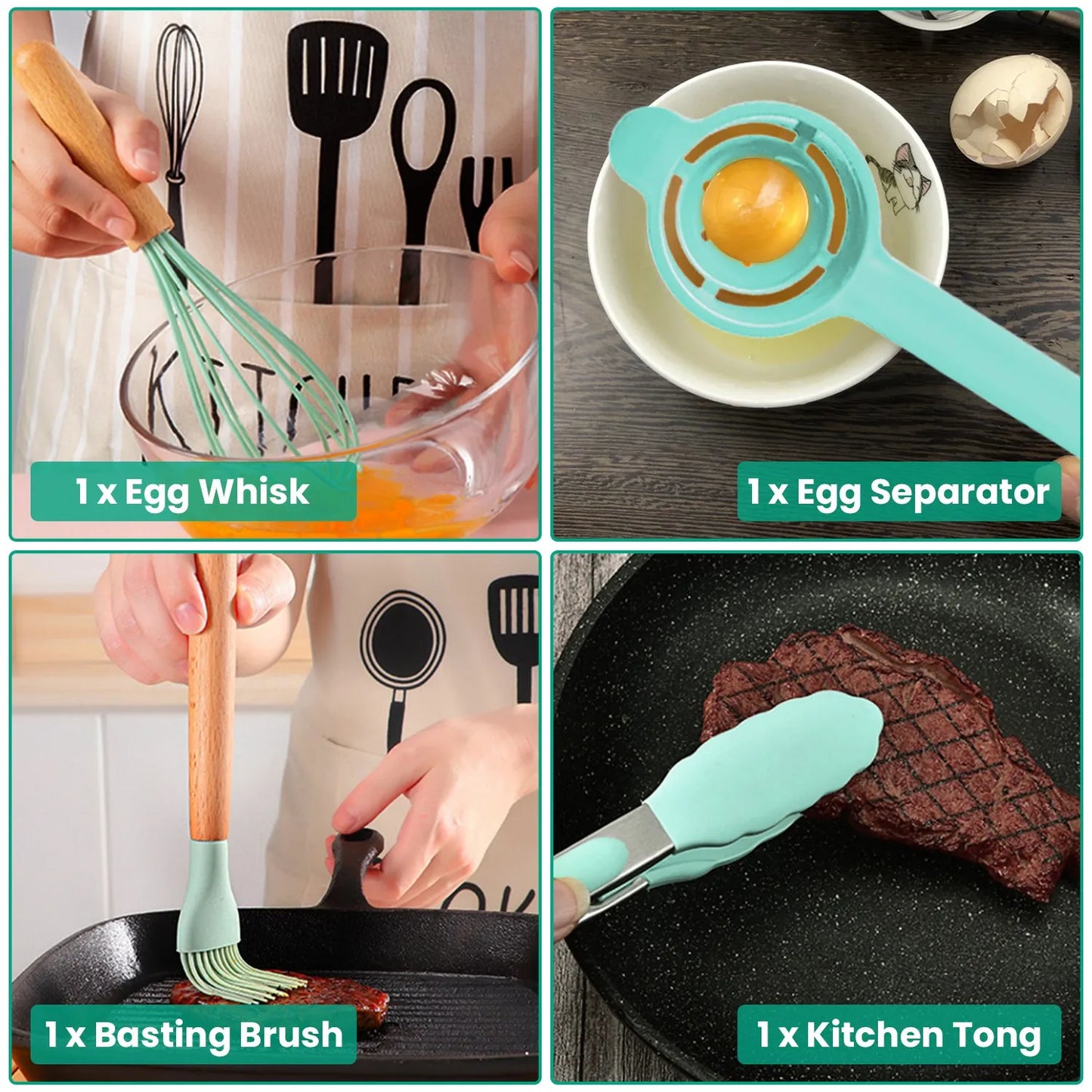 35 Piece Kitchen Cooking Utensil Set Spatula Set Baking Utensil Set Essential Kitchen Accessories with Holder