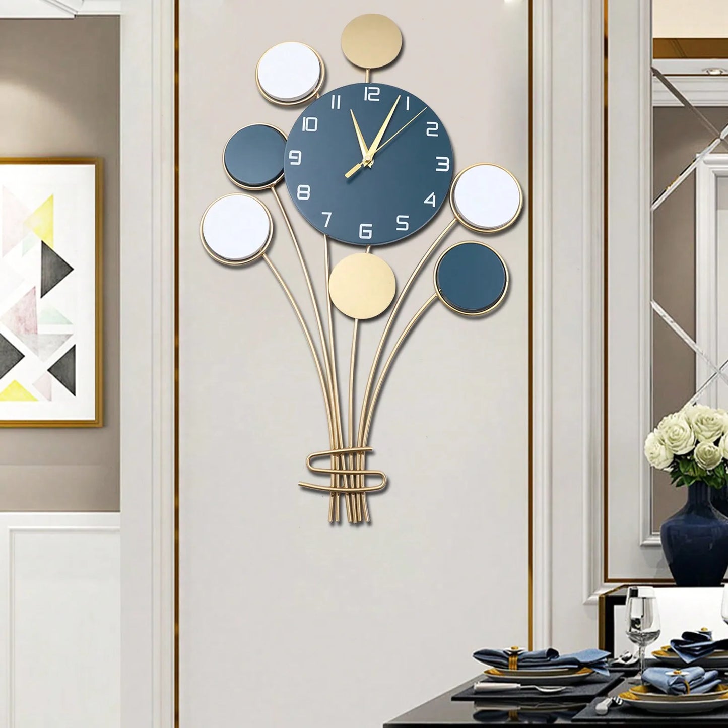 Large Wall Clock Hot Air Balloon Decor
