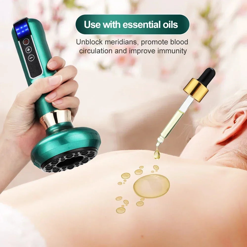 Tricolor Electric Massager Gua Sha Anti Cellulite Vacuum Suction Cup Beauty Health Scraping Infrared Heat Slimming Massage Therapy