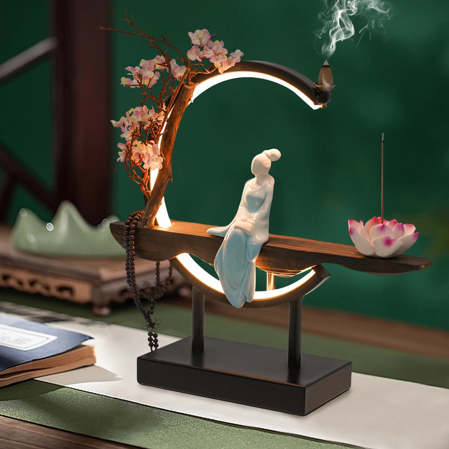 Bymaocar New Chinese Style Zen Meditation Incense Burner Set