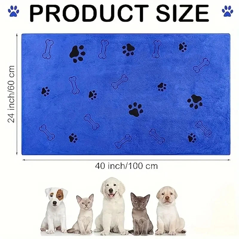 2pcs Soft Microfiber Dog Towels Quick Dry Absorbent Pet Bath and Grooming Towels for Dogs