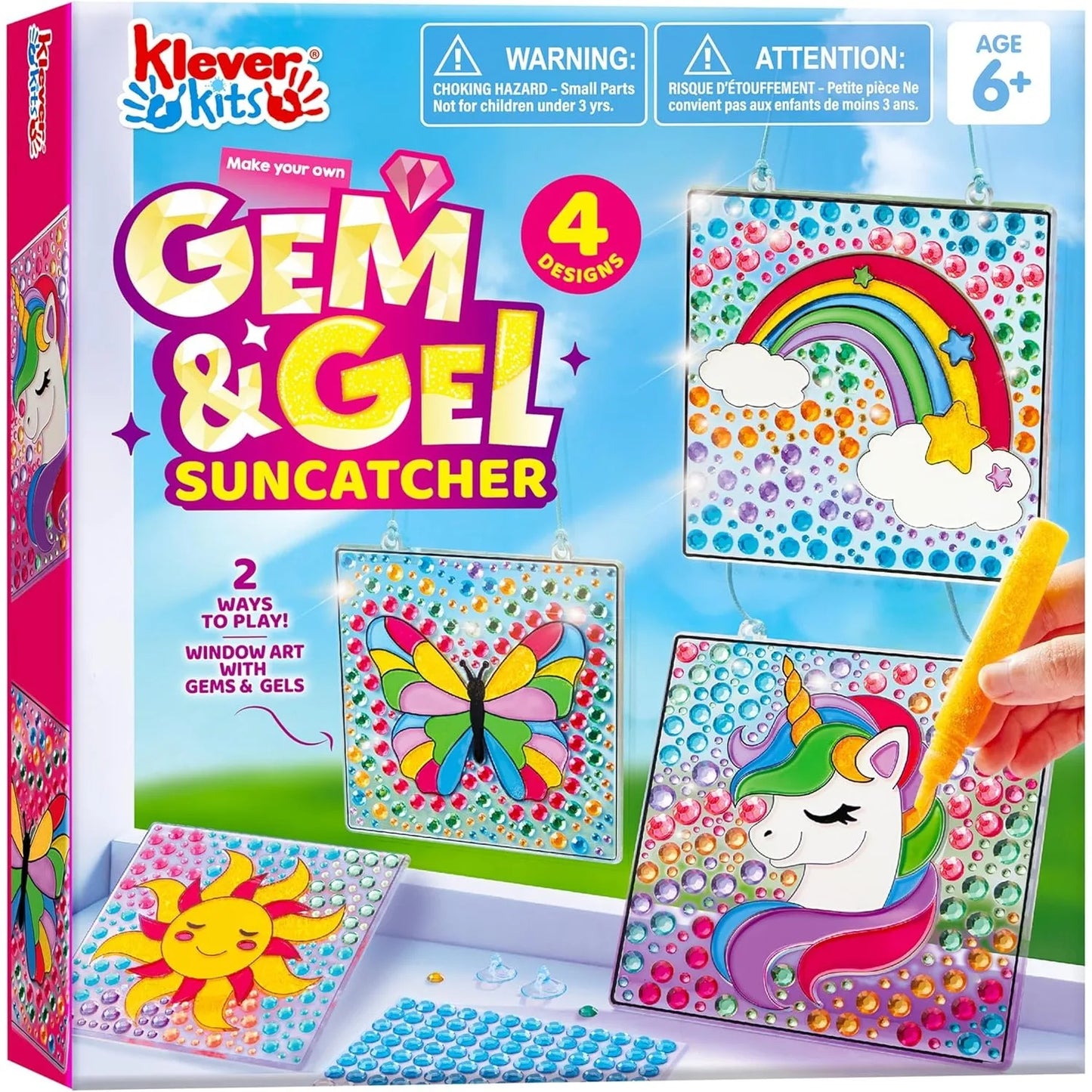 Joyfy Gem Suncatcher Window Art 4 Designs 2-In-1 Gems and Gels