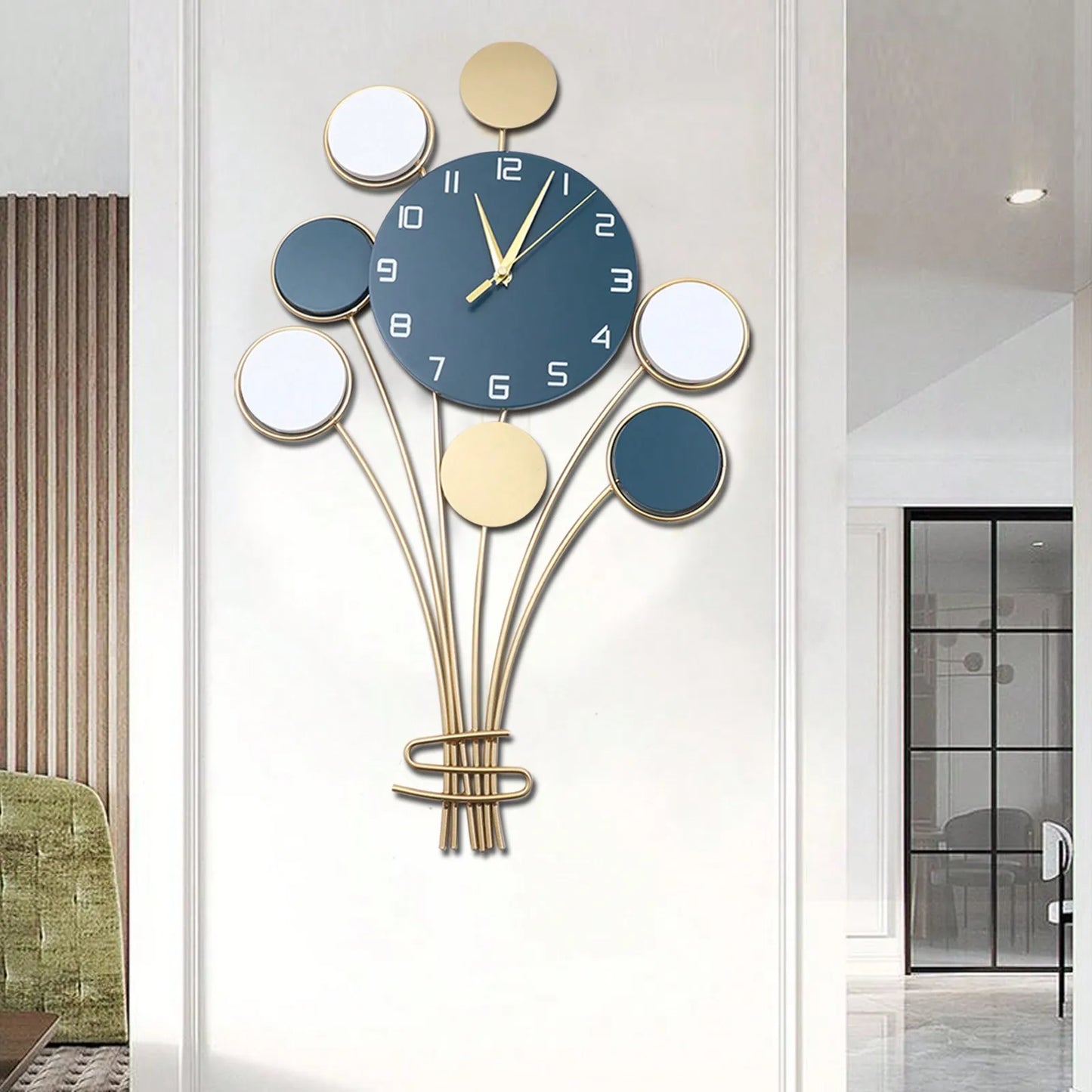 Large Wall Clock Hot Air Balloon Decor
