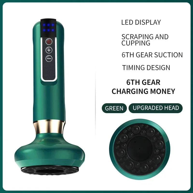 Tricolor Electric Massager Gua Sha Anti Cellulite Vacuum Suction Cup Beauty Health Scraping Infrared Heat Slimming Massage Therapy