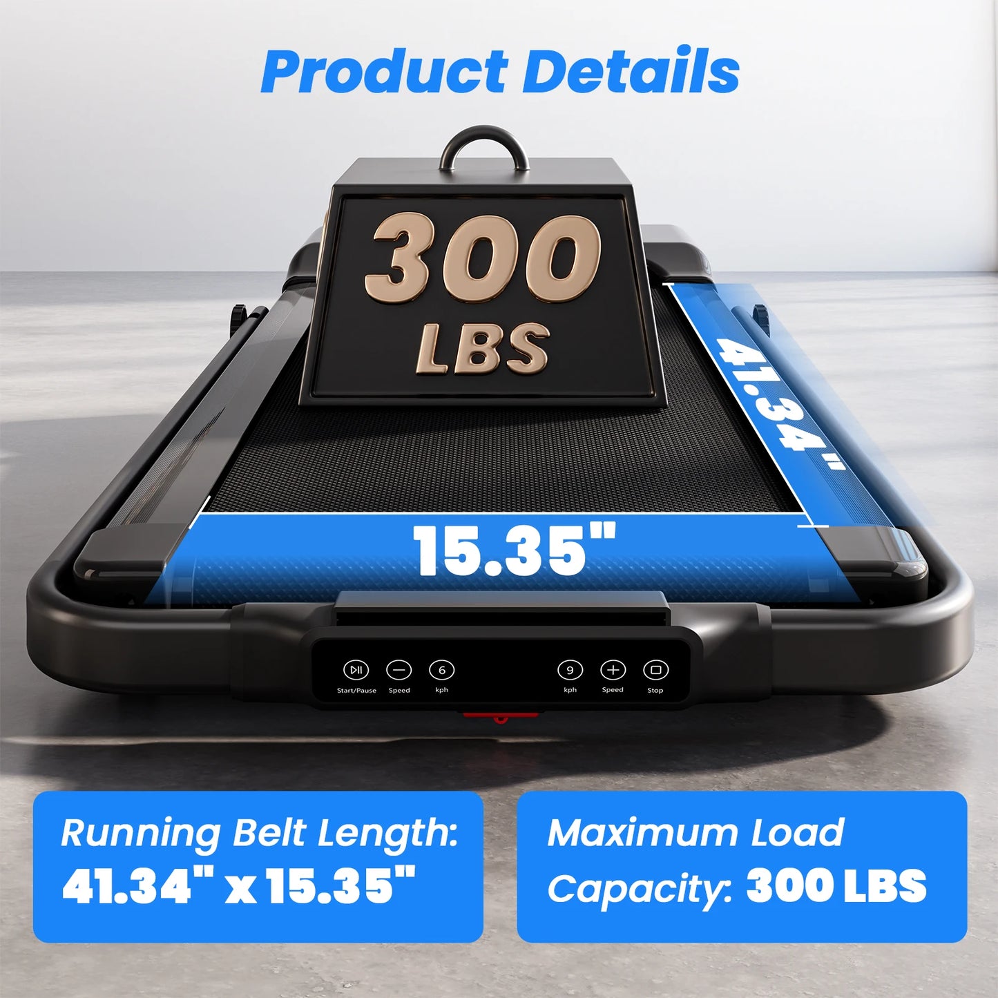 3 in 1 Superun Foldable Walking Pad with Handle 3.0 HP Treadmill 9 Percent Incline Max 300 Pounds