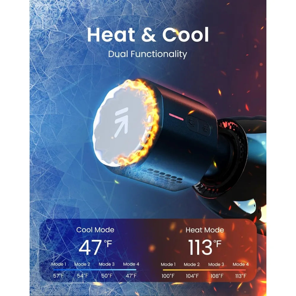 Deep Tissue Hot and Cold Massage Gun Percussion Muscle Massage Gun Bluetooth 12mm Amplitude Handheld Power Supply