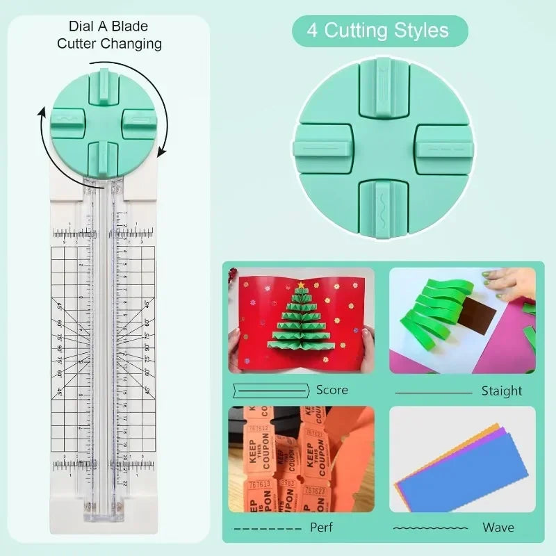 Paper Trimmer Multi Function Craft Paper Cutter with Four Styles for Scrapbooking Photos and Postcards