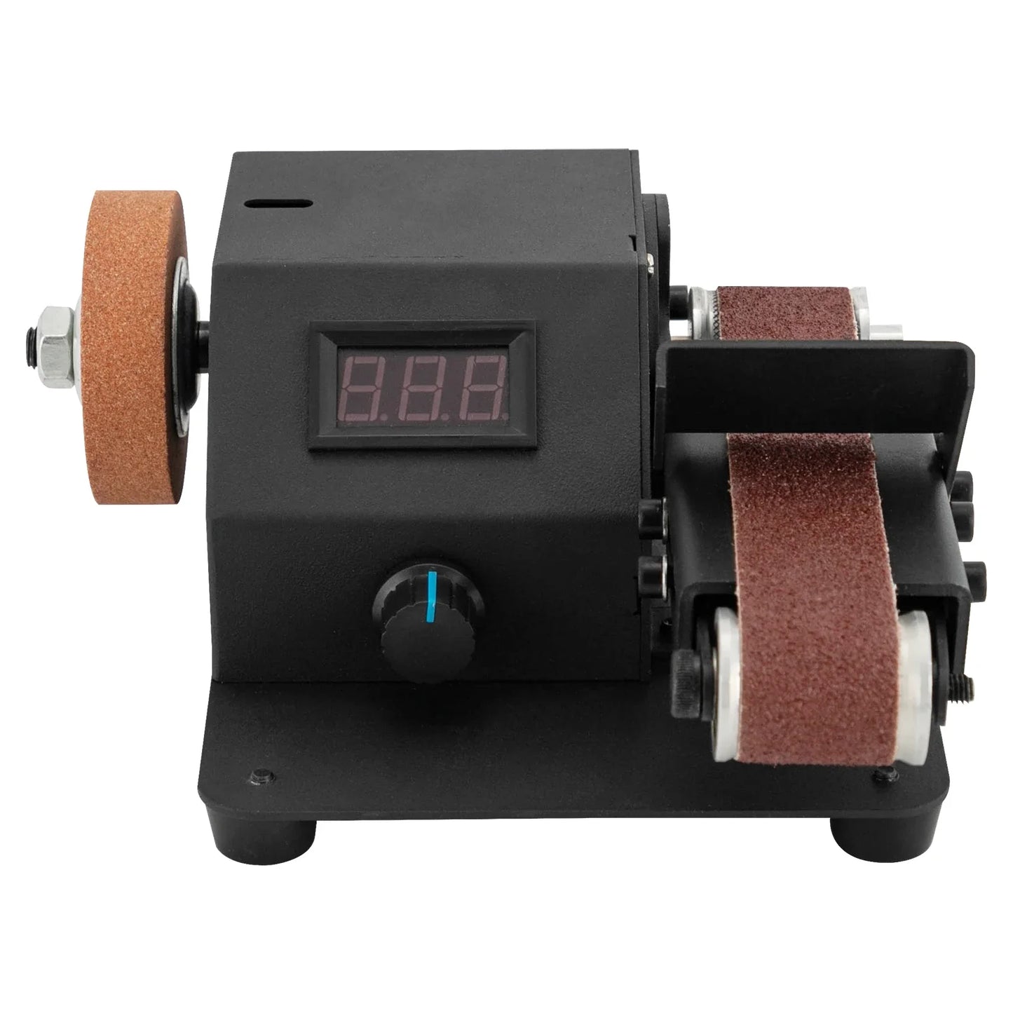 220V EU 350W Benchtop Sander 0-8500r/min Multi-Functional Electric Mini Belt Sander for Woodworking Metalworking DIY Projects