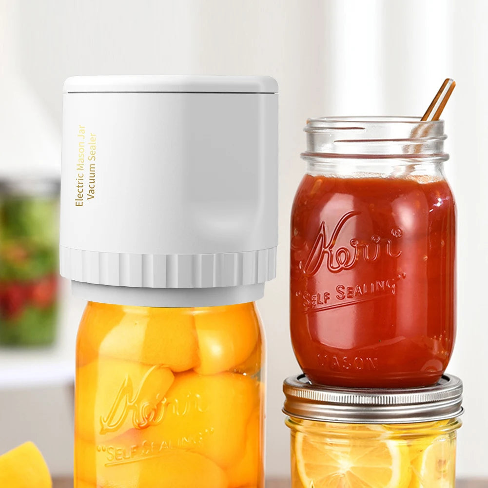 New Automatic Mason Jar Vacuum Sealer Kit Electric Cordless Vacuum Sealing Machine for Wide Mouth Jars