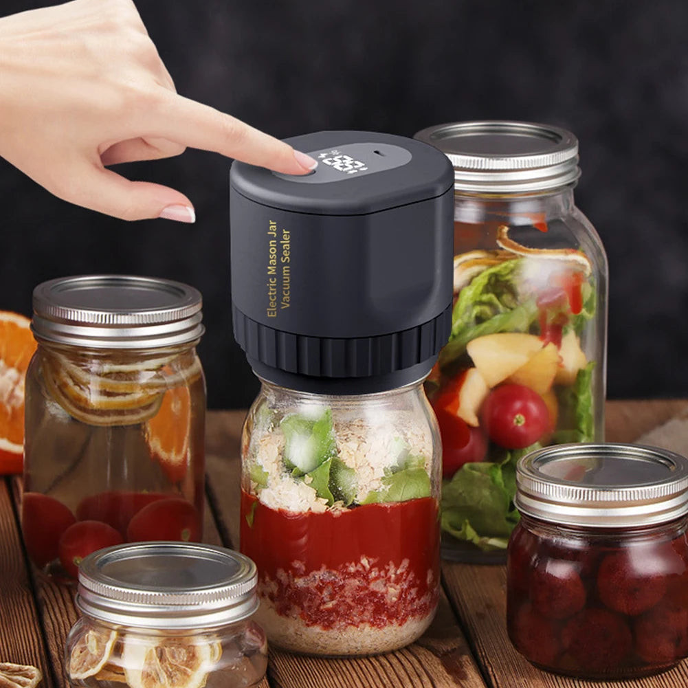 New Automatic Mason Jar Vacuum Sealer Kit Electric Cordless Vacuum Sealing Machine for Wide Mouth Jars