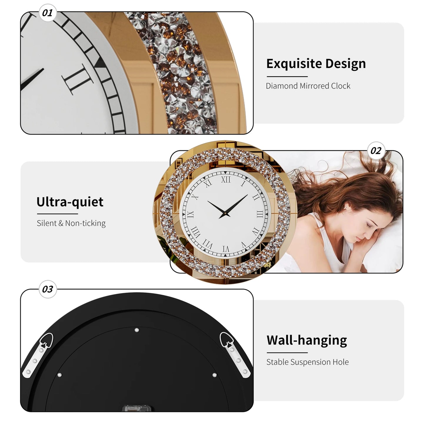 Shining Mirrored Wall Clock