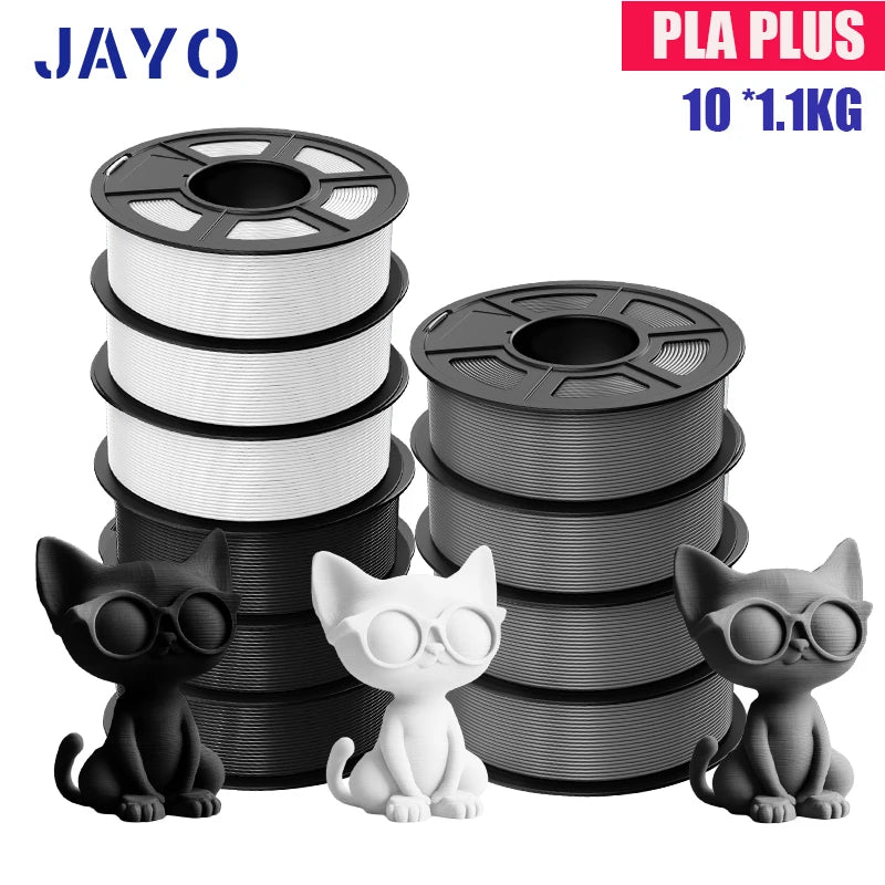 JAYO PLA Plus Filament 1.75mm 10 Rolls Set Non Toxic 3D Printing Refills Smooth No Bubbles Multiple Colors Optional