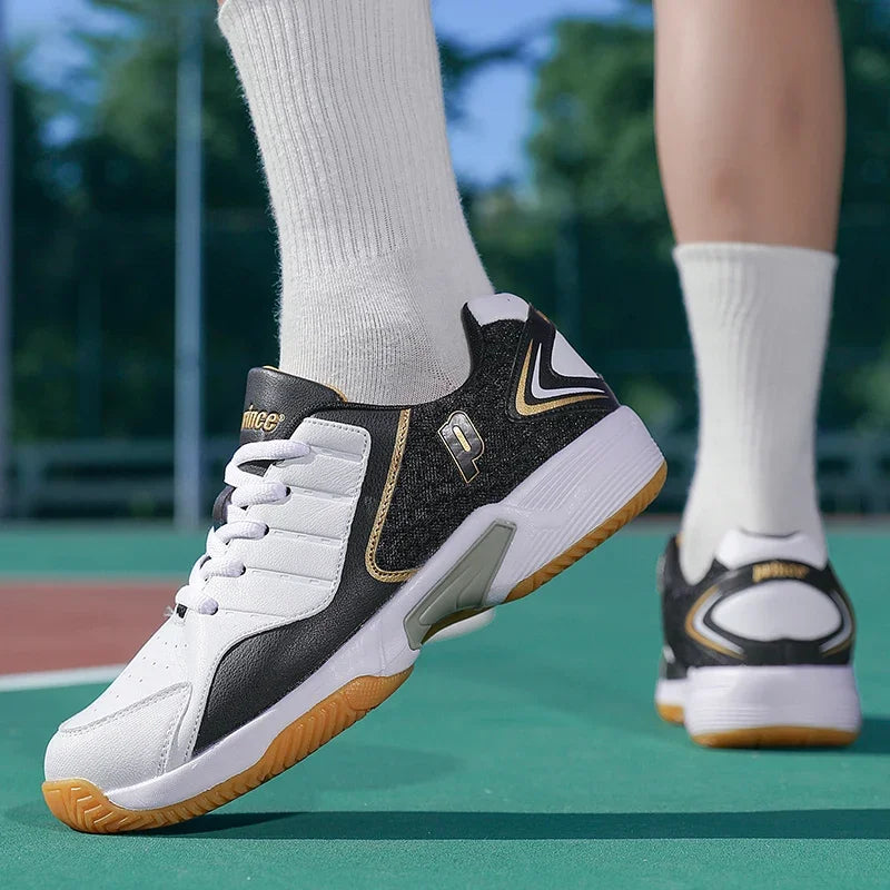 Professional Leather Anti-Slip Badminton and Tennis Shoes