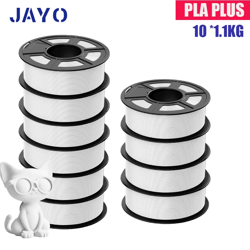 JAYO PLA Plus Filament 1.75mm 10 Rolls Set Non Toxic 3D Printing Refills Smooth No Bubbles Multiple Colors Optional