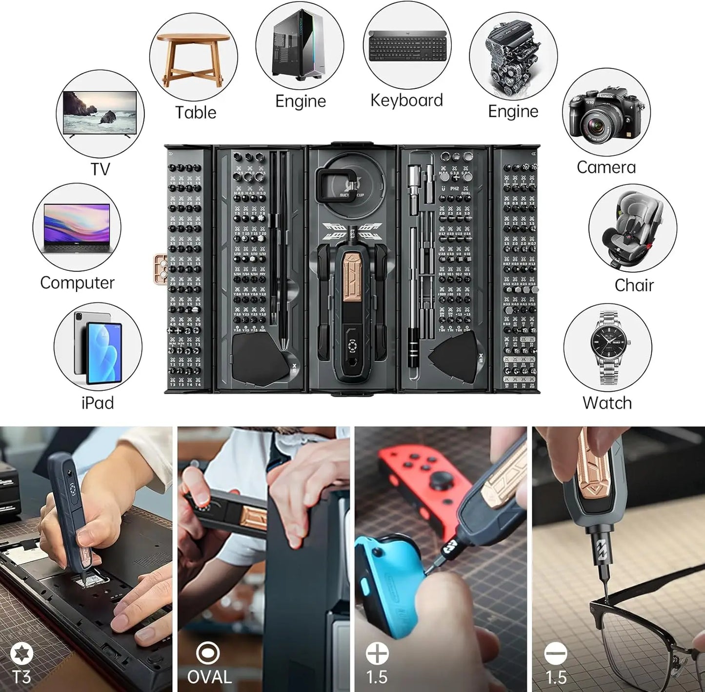 Mini Precision Screwdriver Set 180 in 1 Repair Tool Kit for DIY C