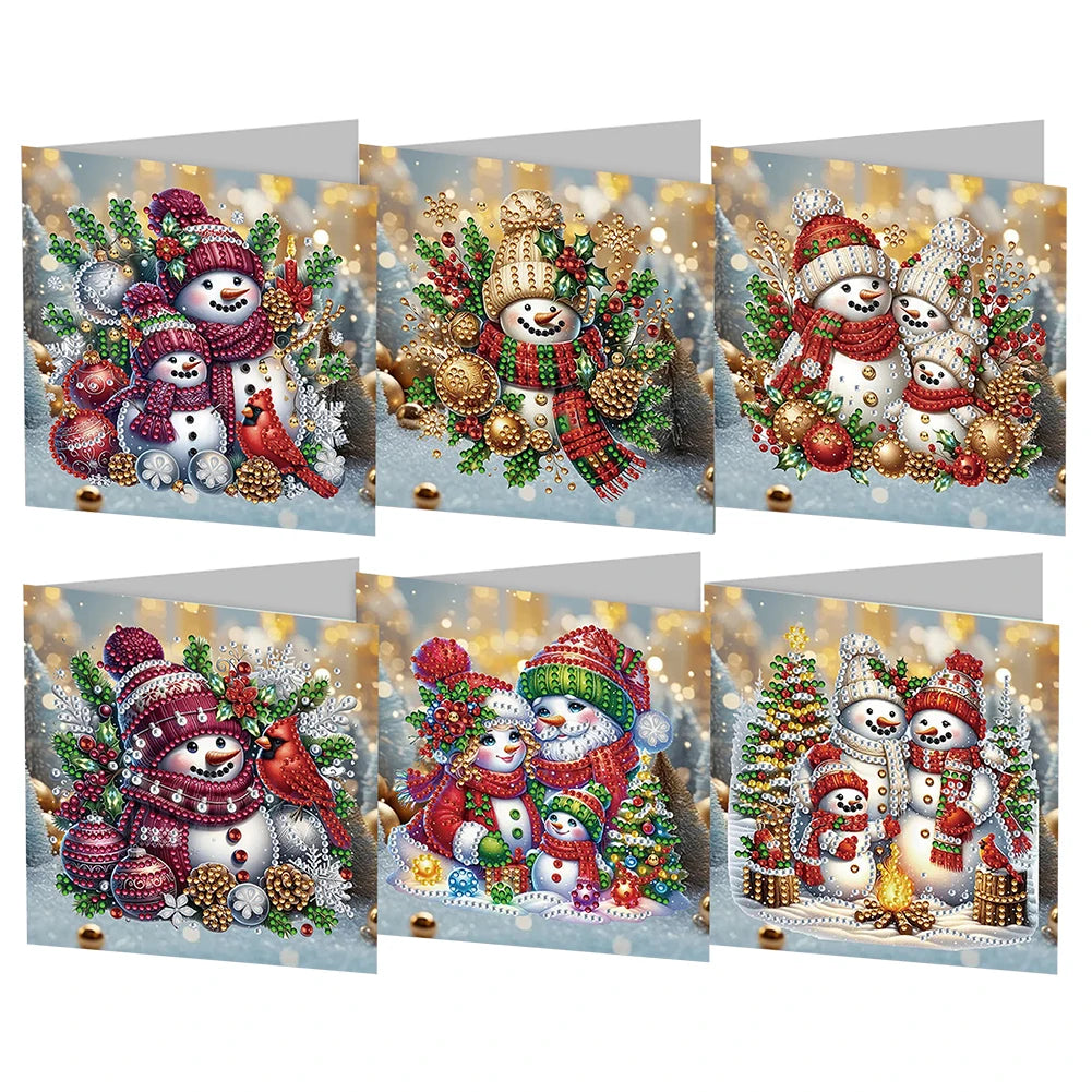 4 6 8 12PCS New 2024 Diamond Painting Greeting Cards DIY 5D Christmas Collection Festival Cards for Birthday and Christmas Gift