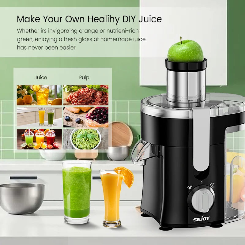 SEJOY Centrifugal Juicer Compact Automatic Pulp Ejection