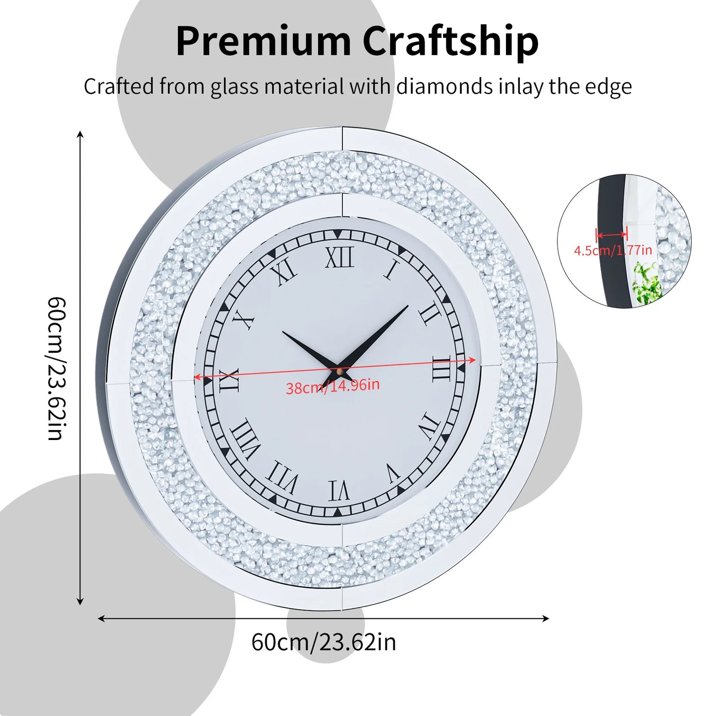 Shining Mirrored Wall Clock