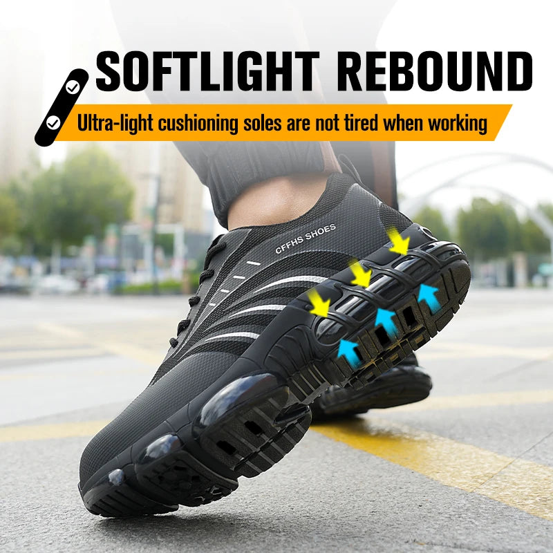 Breathable, Lightweight and Comfortable Anti-Smash Safety Shoes