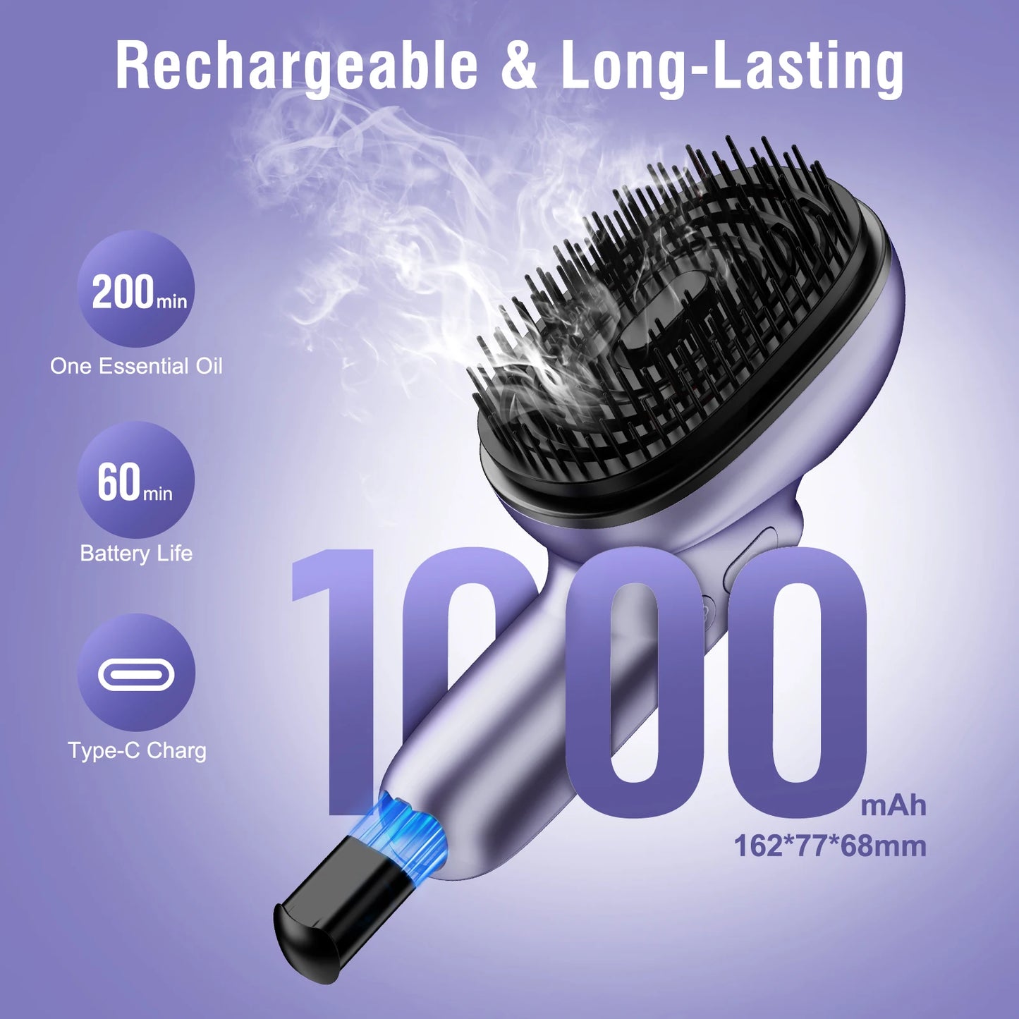 Electric Scalp Massager Brush Portable Vibrating Scalp Massager Tool Head for Hair Relax