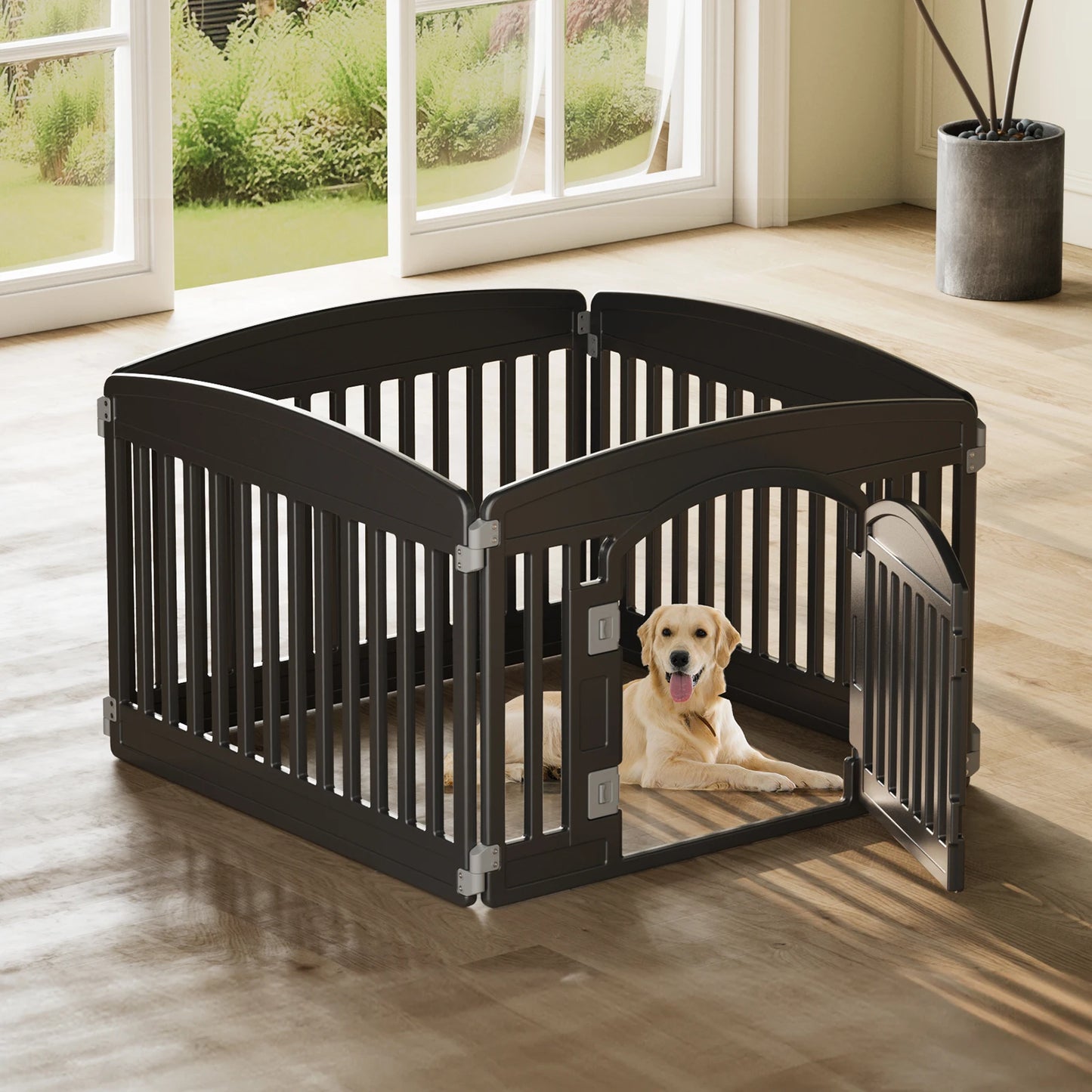 JHK Plastic Dog Playpen Durable Indoor Outdoor Pet Fence