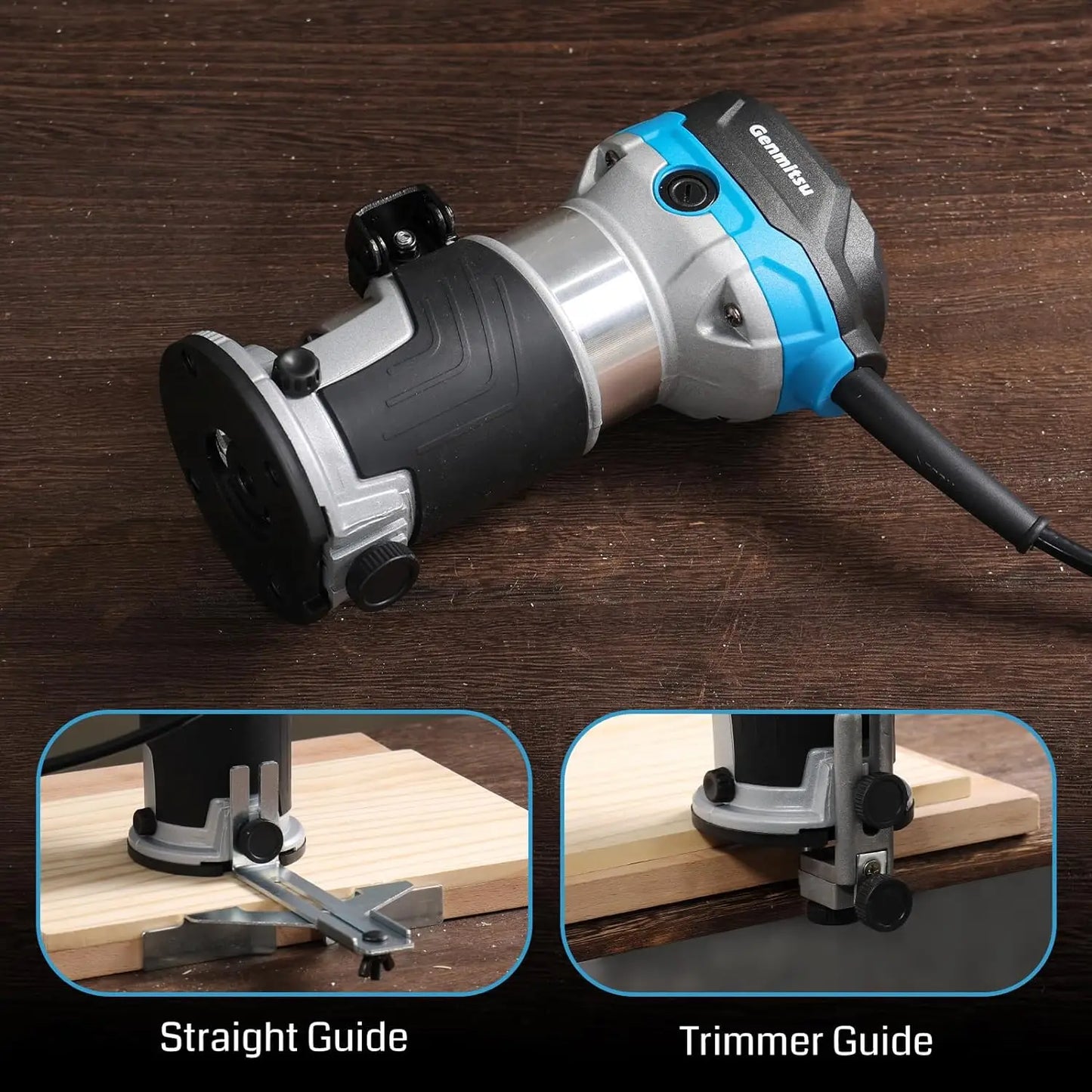 Genmitsu 1.25 HP 65mm Diameter Palm Trimmer Router Compact Wood Router Tool With Fixed Base