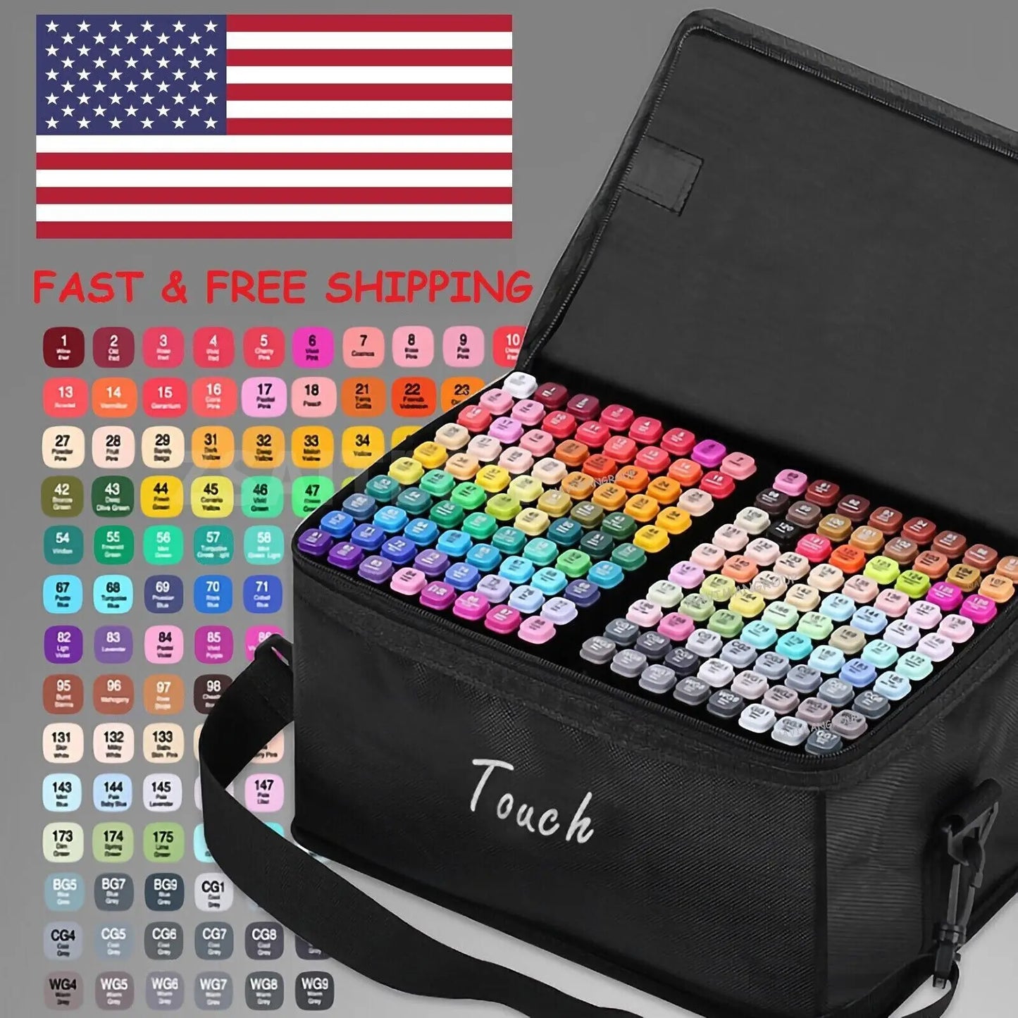Permanent Art Sketch Drawing Marker Set Alcohol Double Tipped Markers 80 Colors