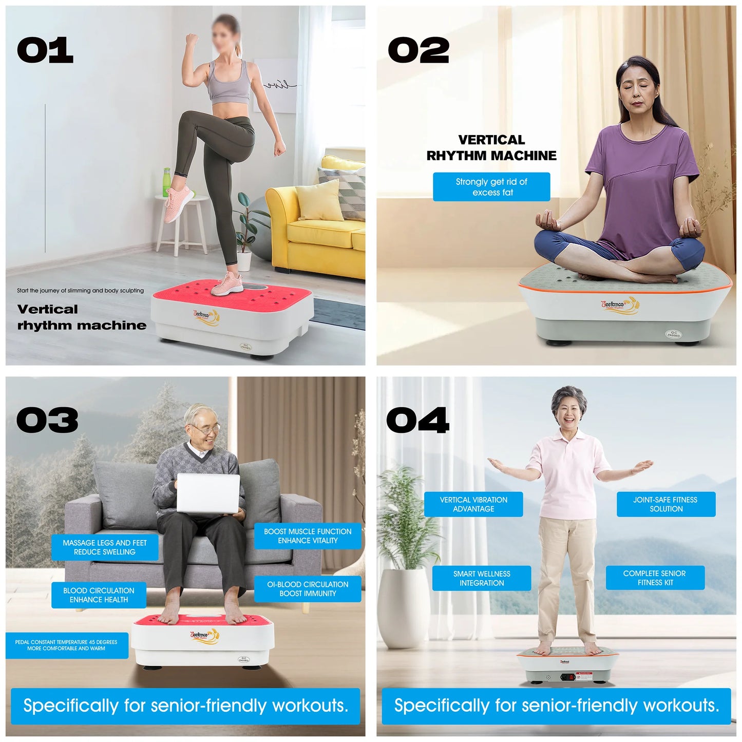 Jeefanco Vibration Plate For Home Fitness Magnetic Surface