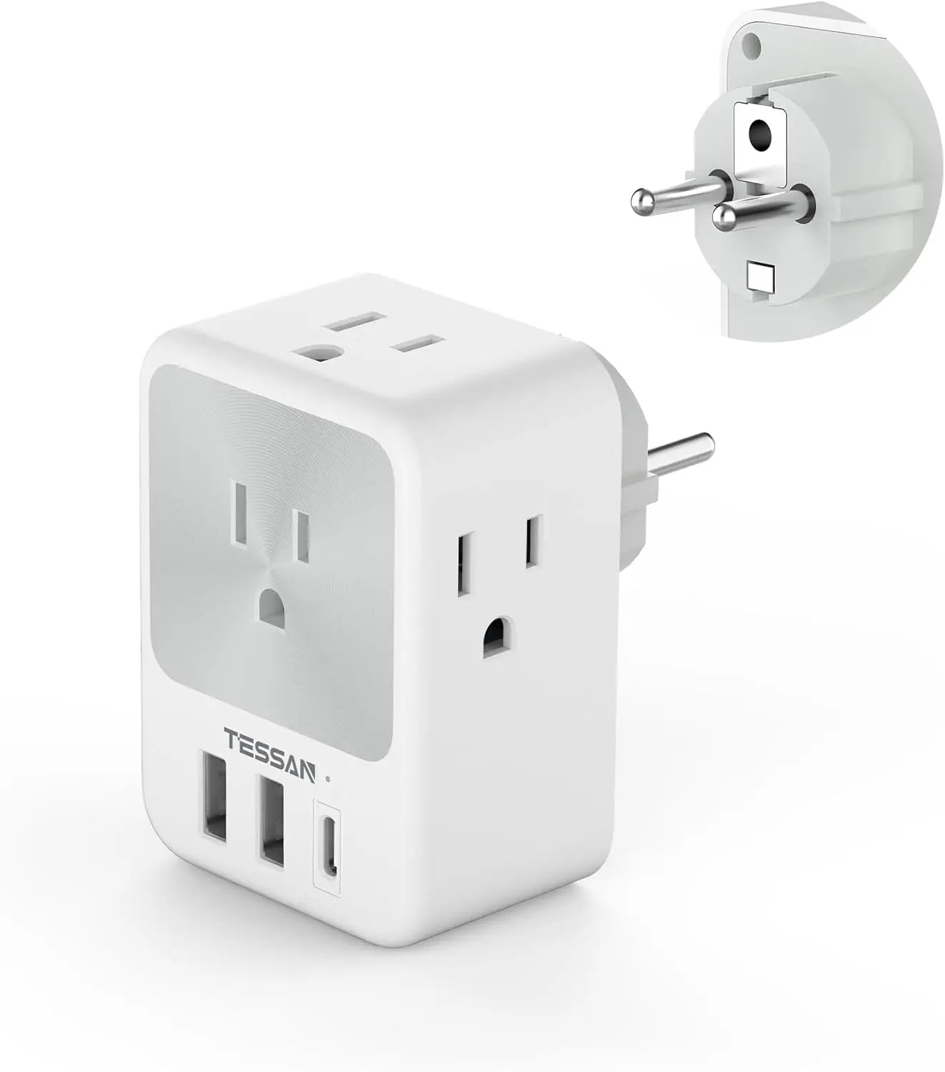 US Plug Power Strip with 4AC Outlet and 3USB Charging Port