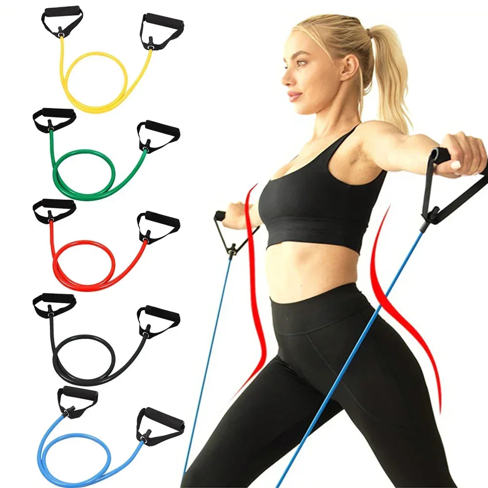 TPE Resistance Bands with Handles Elastic Exercise Bands for Strength Training and Workout for Men and Women