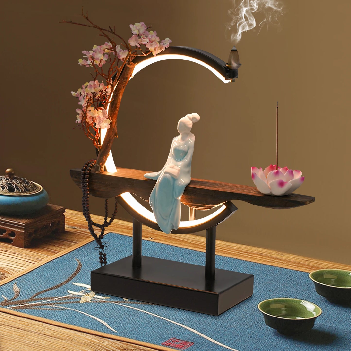 Bymaocar New Chinese Style Zen Meditation Incense Burner Set