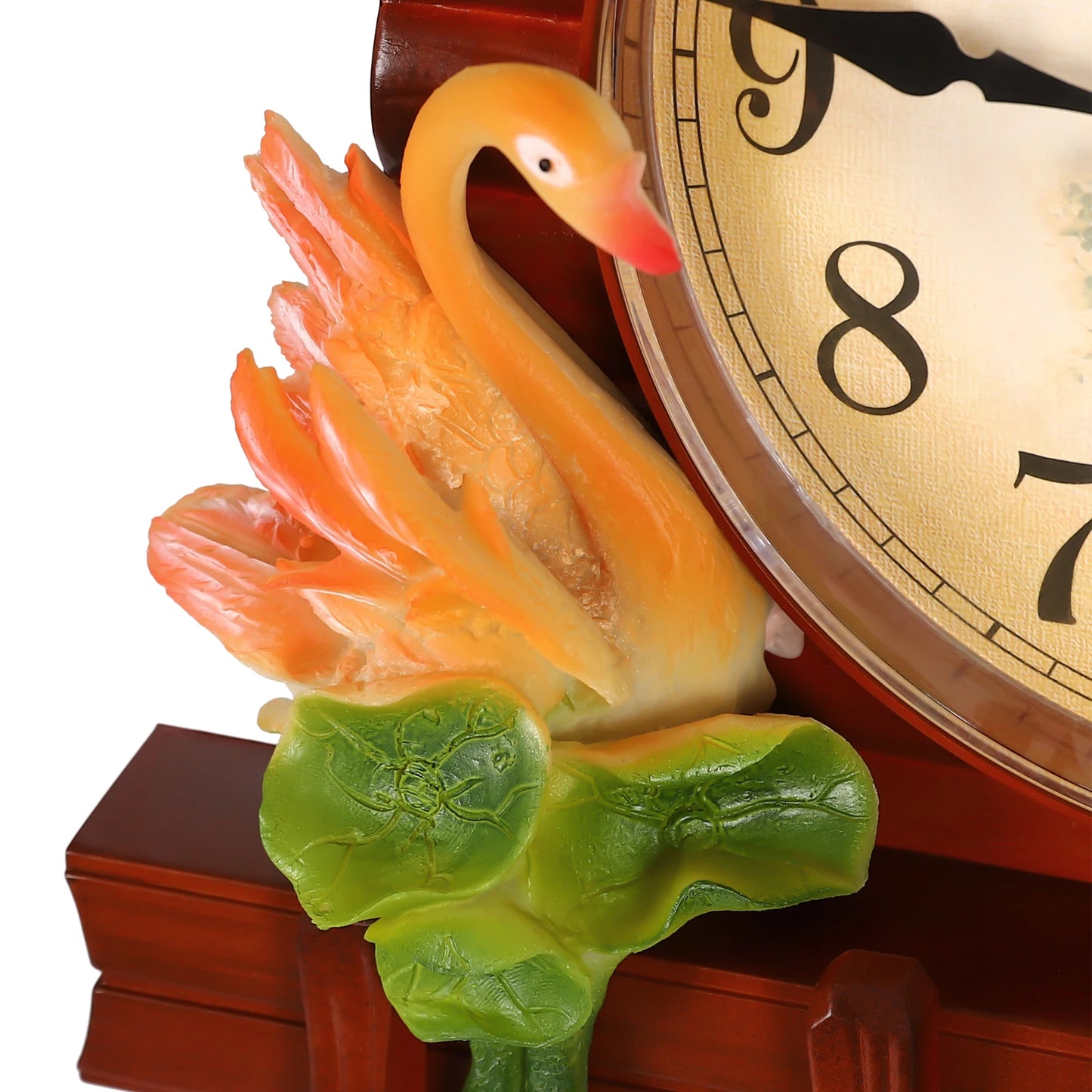 Creative Wall Clock for Living Room Decor Indoor Plastic Reddish-brown