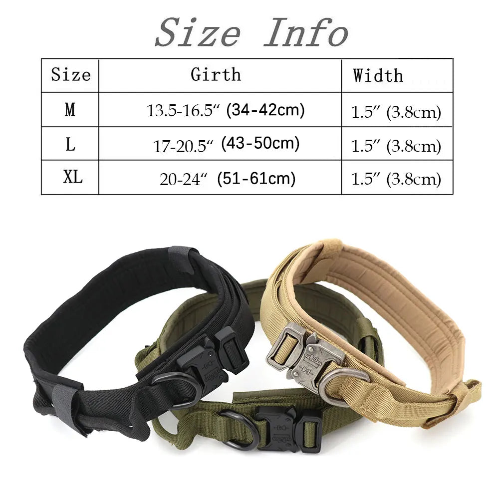 Dog Training Collar Adjustable Tactical Dog Collar and Leash Set with Control Handle for Small and Large Dogs