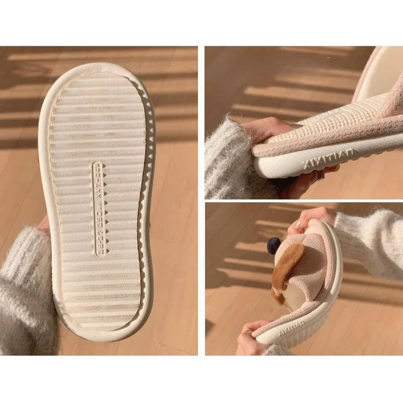 CN Fujian Cute Animal Shape Slippers For Women Home Linen