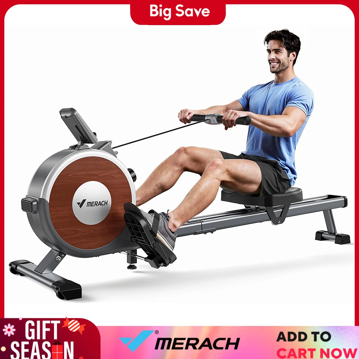 Merach Magnetic Rowing Machine for Home 16 Levels Resistance