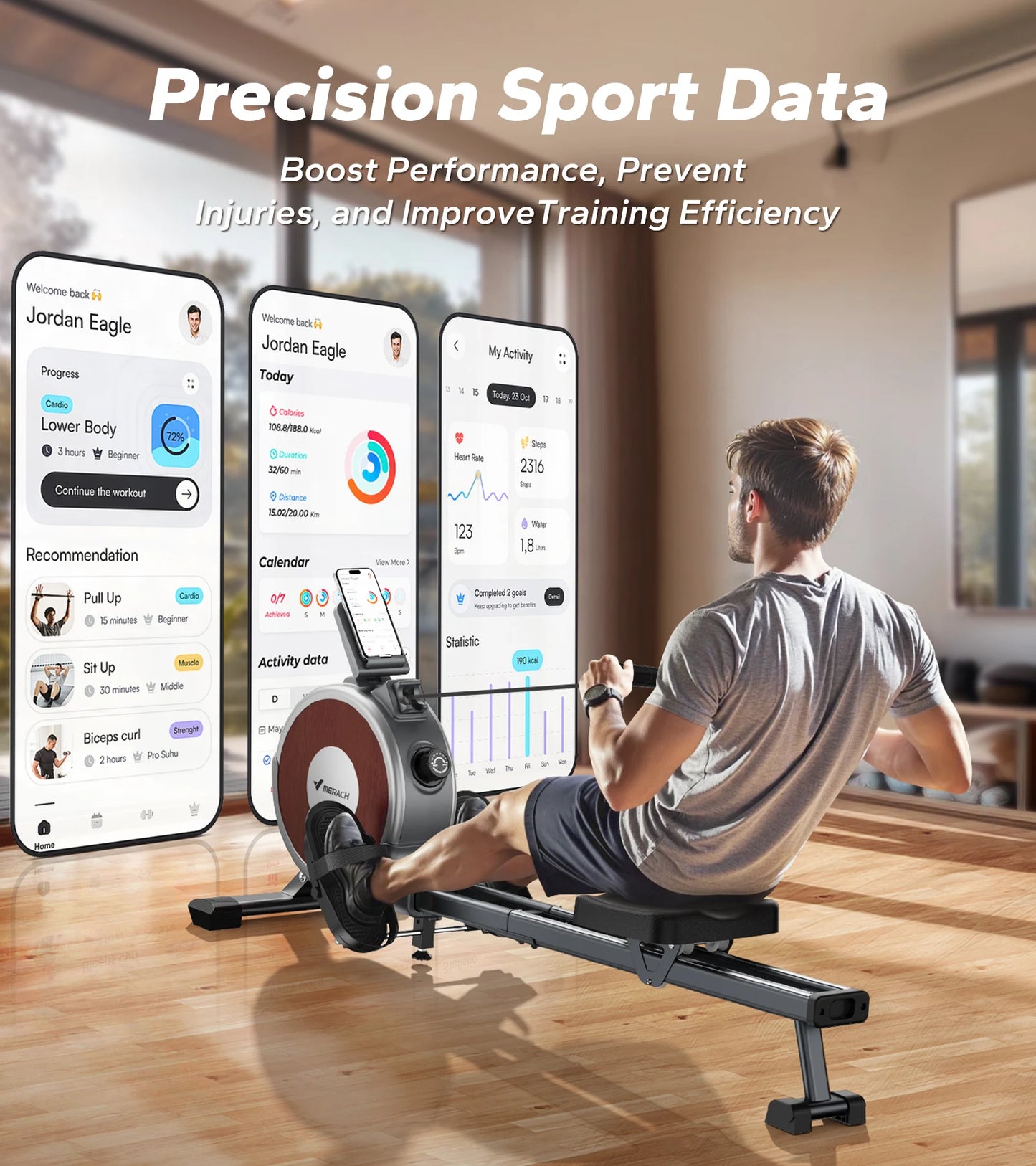 Merach Magnetic Rowing Machine for Home 16 Levels Resistance