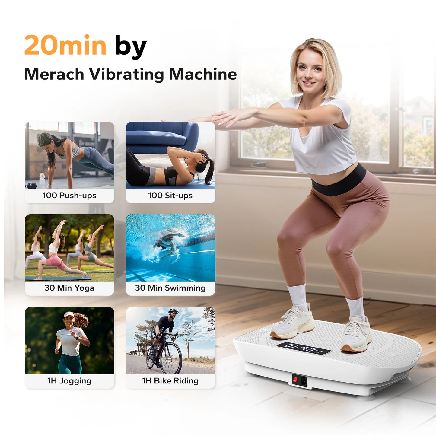 MERACH Vibration Plate Exercise Machine for Whole Body Fitness