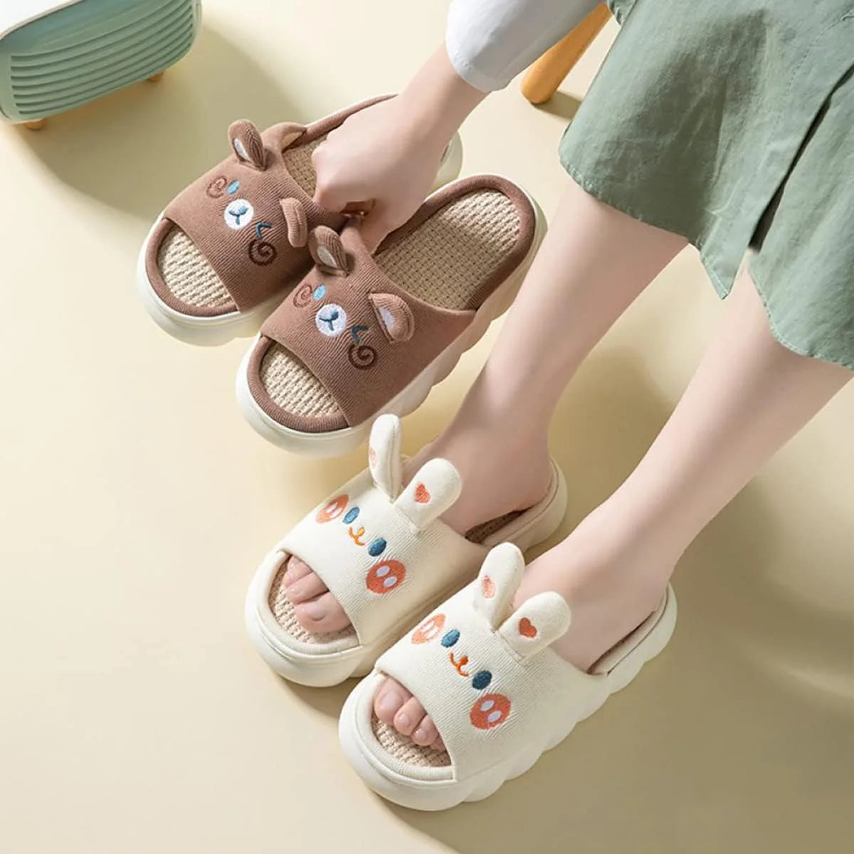 CN Fujian Cartoon Animal Slippers For Women Four Seasons