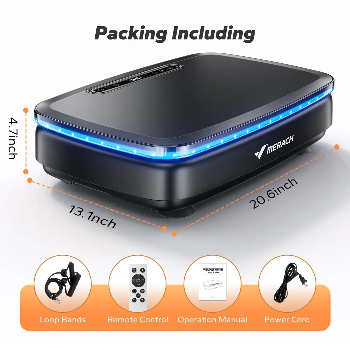Merach Vibration Plate Exercise Machine Whole Body Workout Power Vibration Platform Lymphatic Drainage Black or White