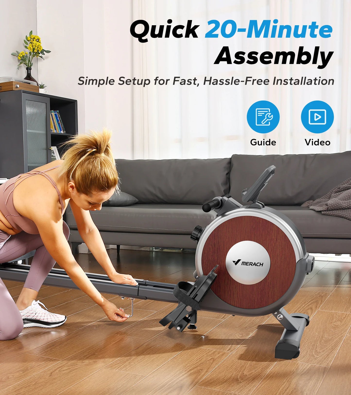 Merach Magnetic Rowing Machine for Home 16 Levels Resistance